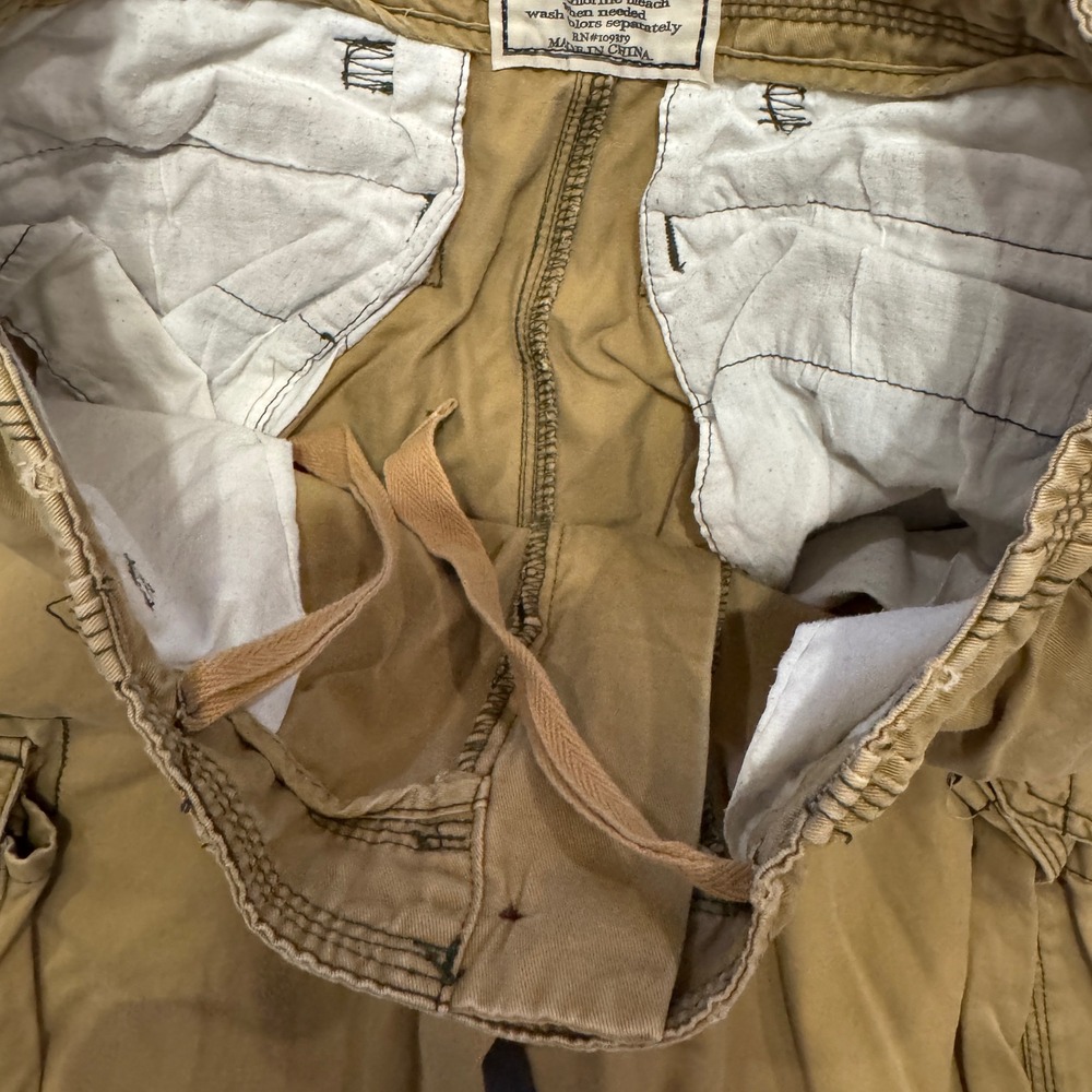 Chor Mens Cargo Shorts 32 Khaki Tan Cotton Twill Multi Pocket Utility Gorpcore - Picture 7 of 9
